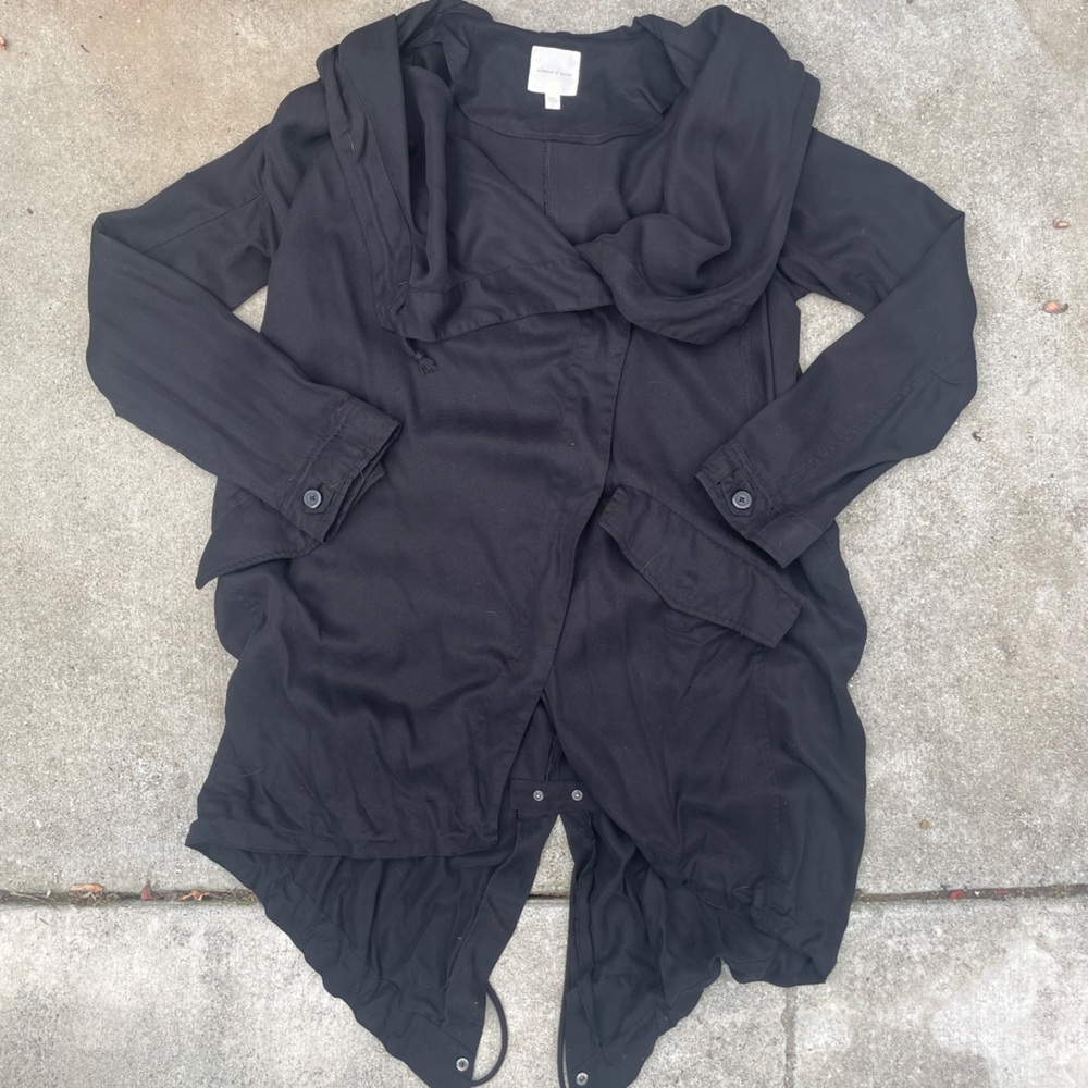 Silence + Noise Black Zippered Top
